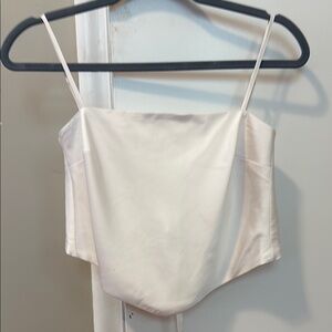 Aritzia Sunday Best Satin Top with Tie Back